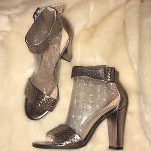 Rose Gold Laser Cut Strappy Heels